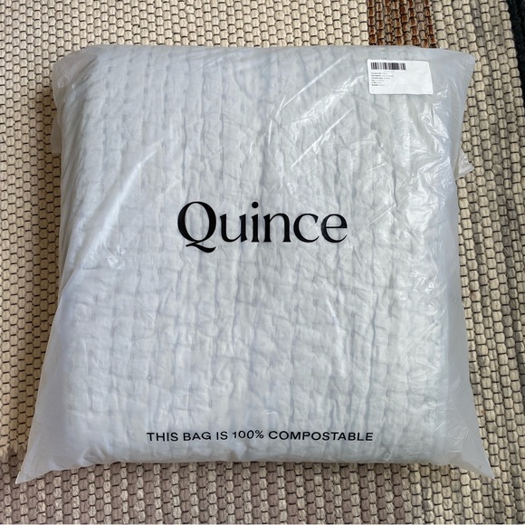 Quince Other - NEW European Linen Cotton Stitch Quilt in Green Full/Queen Size